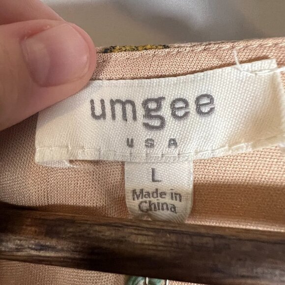 Umgee Womens Boho Floral Shift Dress Size Large Bell Sleeves Knee Length Casual - Picture 7 of 13